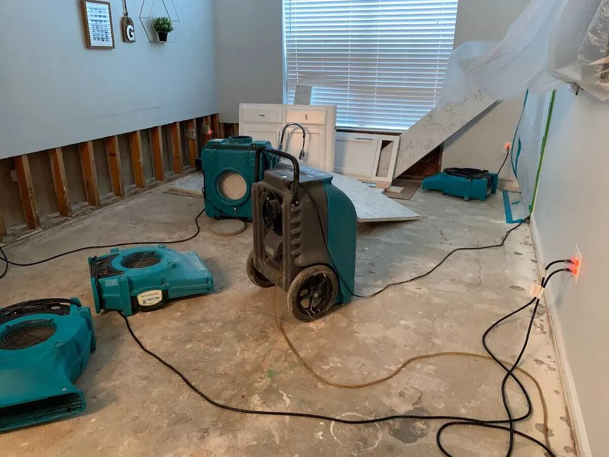Dehumidifier in flood-cut room for Water Extraction & Removal in Collinsville